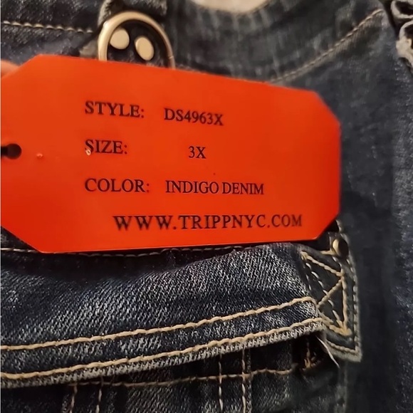 Torrid 3X Tripp NYC Curve Blue Power Denim Mini Zipper Front D Ring Skirt NWT - Picture 3 of 9